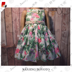 green printed big bowknot behind woman dress